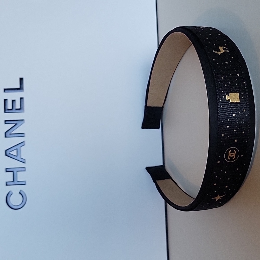 CHANEL Starry Black and Gold Ribbon
